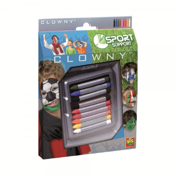 Clowny Face Paint - Set of 9 Crayons