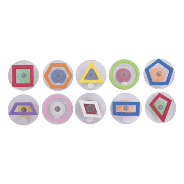 Giant Geometric Shapes Stamps, 3 Inches - Set of 10