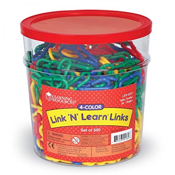Link 'N' Learn Links, Bucket of 500 Assorted Color