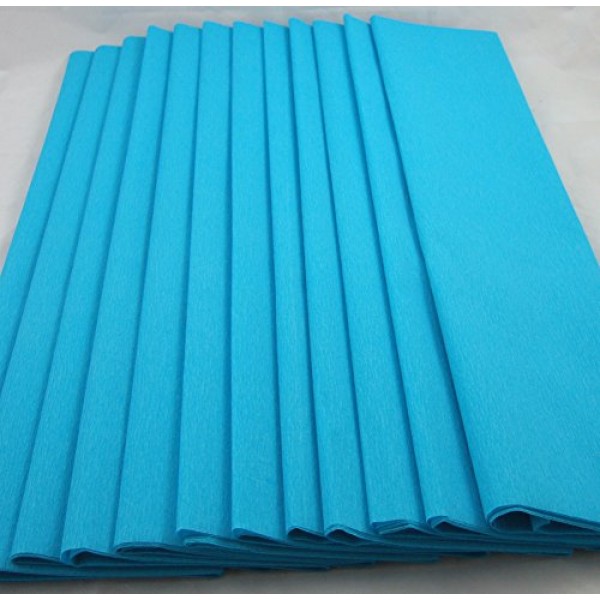 Light Blue Crepe Paper - Pack of 10 Sheets